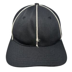 Honig's Fitted Baseball Cap Black 7 1/2 Vented Holes 6 Panel Polyester Blank